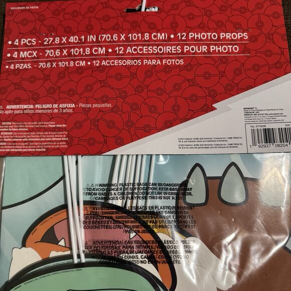 Pokemon Backdrop Scene Setter With 12 Props Party Fun Kit Pikachu Birthday 27x40 - Picture 5 of 5